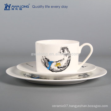 Name Customized High Quality Western Dishes Dinnerware, Bone China Vintage Tableware Cup And Plates